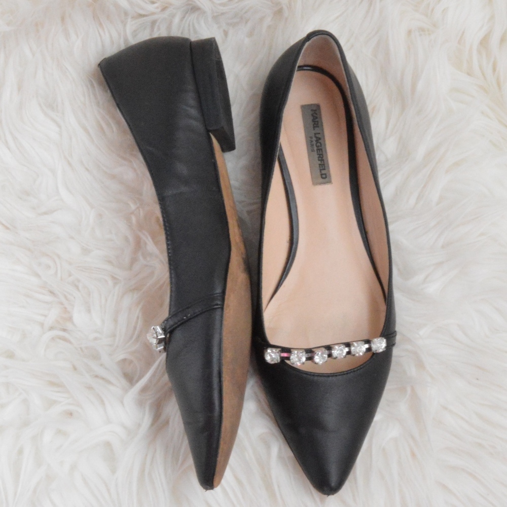 Karl Lagerfeld Paris Colette Leather Flat